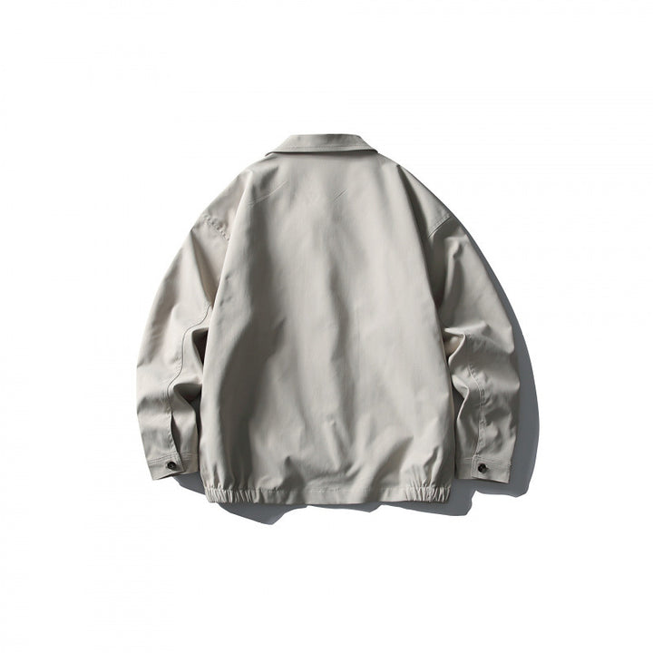 Men's Lightweight Boxy Zip Jacket with Shirt Collar and Angled Side Pockets Amarae