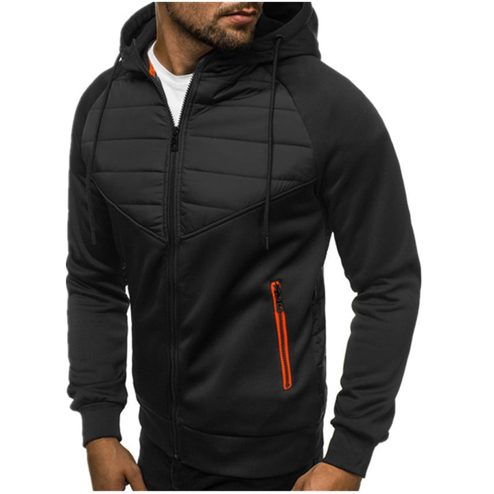 Sporty hoodie jacket for men with modern design elements and functional zippered pockets Lune London