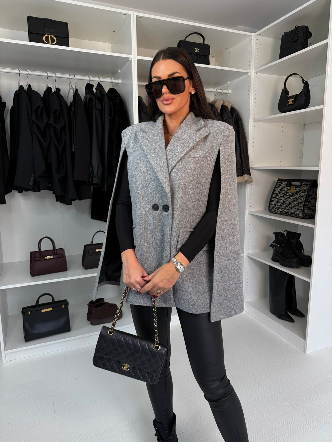 Double Button Cape Blazer for Women Lune London