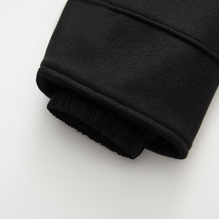 Ladies Oversized Coat with High Stand-up Collar and Continuous Button Placket Amarae
