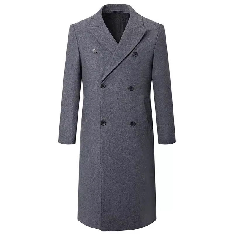 Men's Elegant Double-Breasted Coat with Traditional Collar Amarae