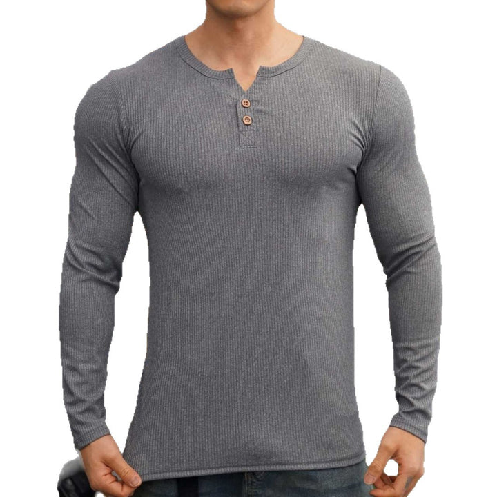 Long sleeve shirt for men with textured design and button placket Lune London