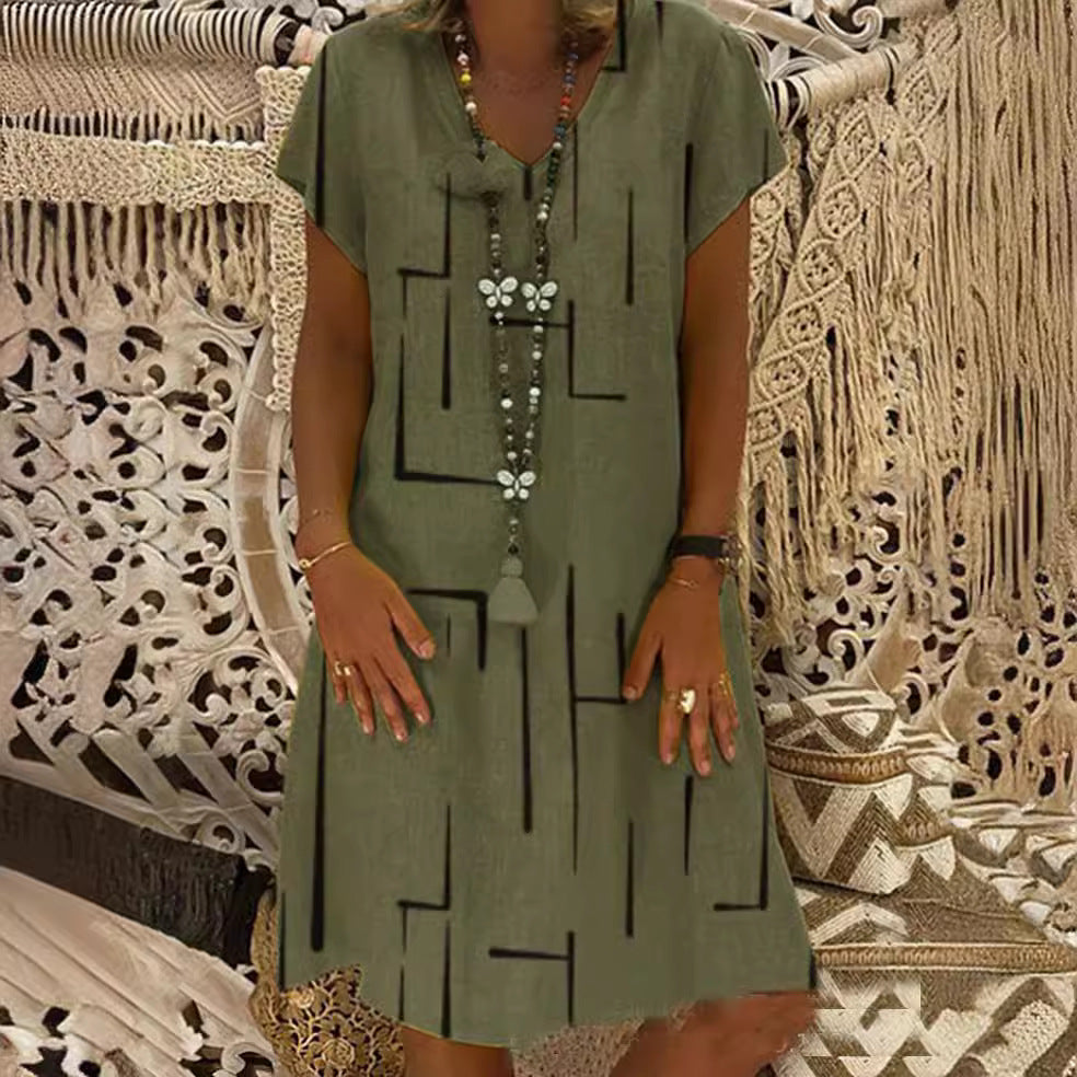 Casual summer dress for women with a modern graphic design and a flattering cut Lune London