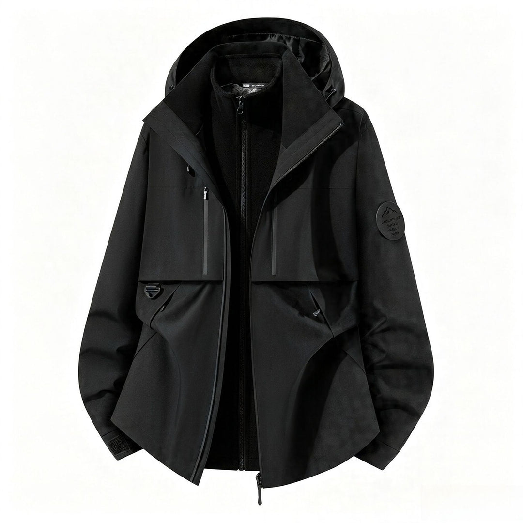 Men's three-layer softshell outdoor jacket with removable fleece lining and hood Amarae