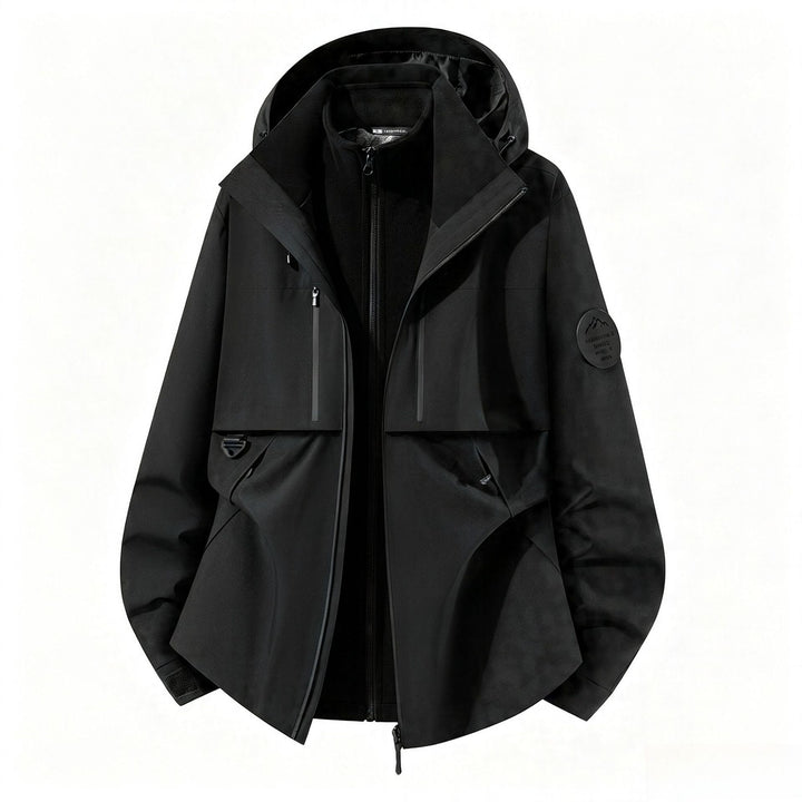 Men's three-layer softshell outdoor jacket with removable fleece lining and hood Amarae