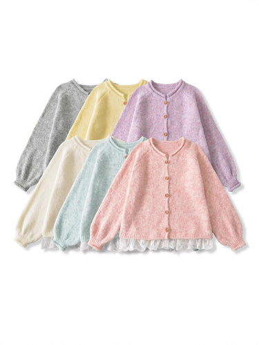 Ladies Elegant Knitted Vest with Lace and Chic Button Detail and Style