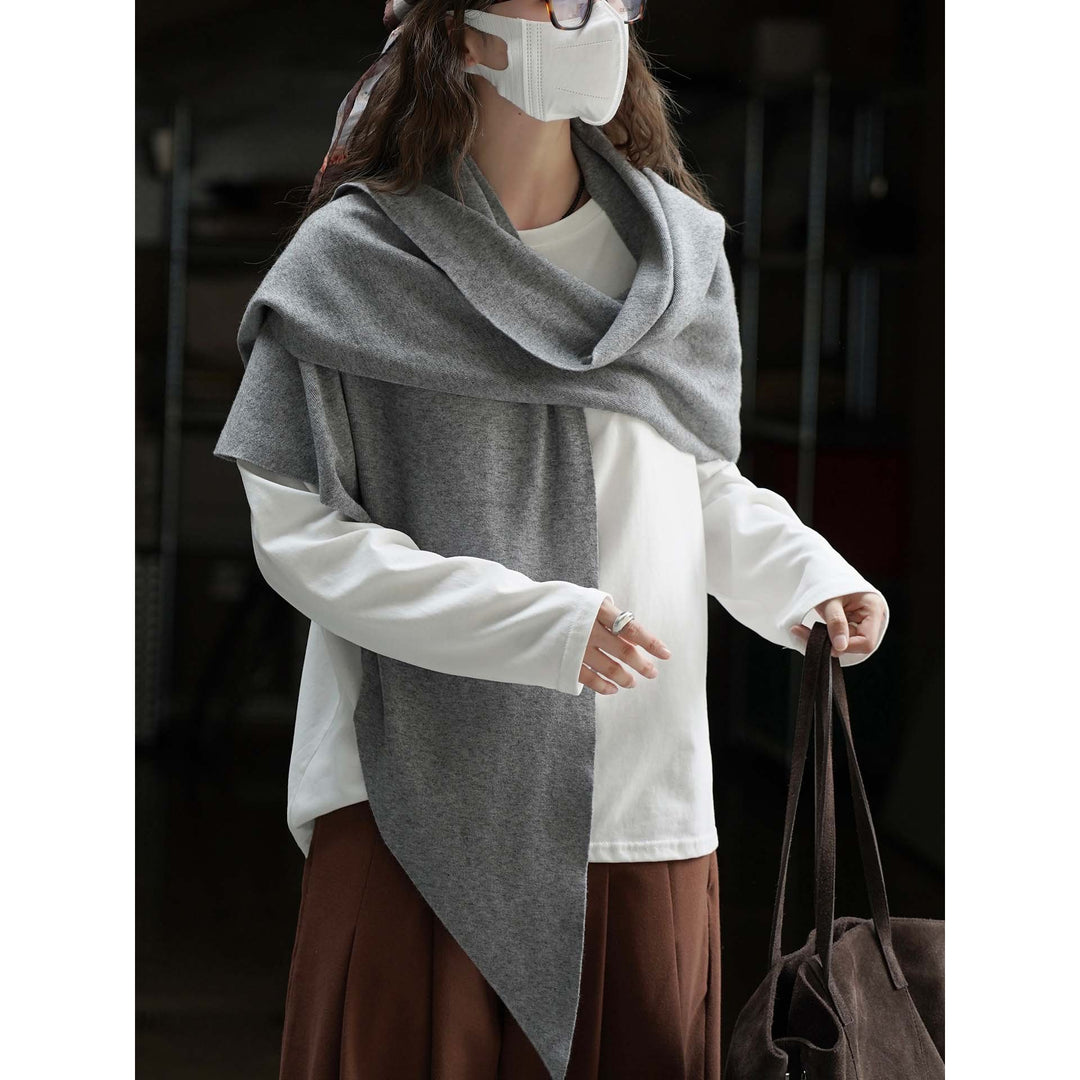 Womens Loose Long Sleeve Poplin Shirt with Concealed Button Placket and Extended Back