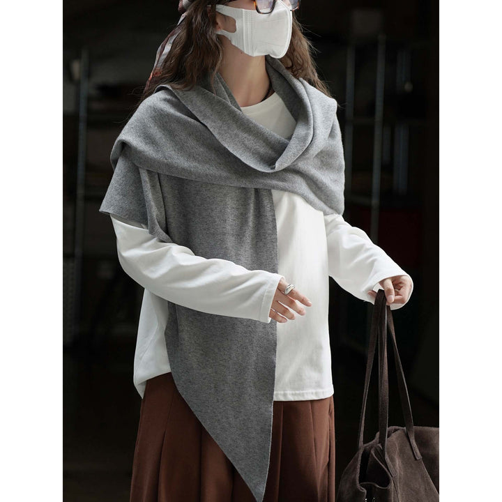 Womens Loose Long Sleeve Poplin Shirt with Concealed Button Placket and Extended Back