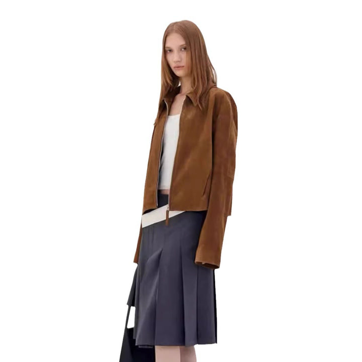 Leather jacket for women with a soft look and a sporty cut Lune London