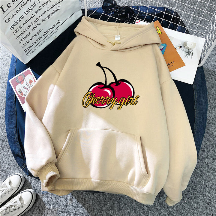 Women's hoodie with cheerful cherry motif Chic & Stil
