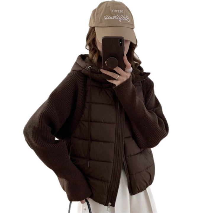 Ladies insulating hybrid jacket with voluminous sleeves and hood Lune London