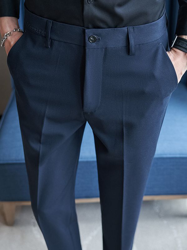 Elegant suit trousers for men, slim fit and fine striped pattern Lune London