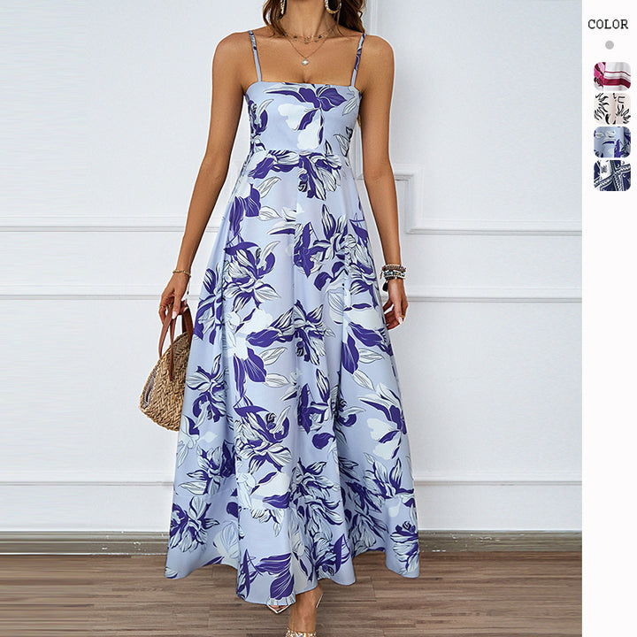 Women’s maxi dress with modern graphic print and loose fit Lune London