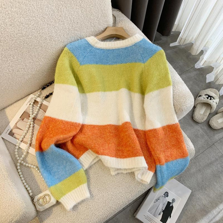 Cardigan pour femmes à motifs avec des détails de boutons colorés et une coupe décontractée Chic & Stil