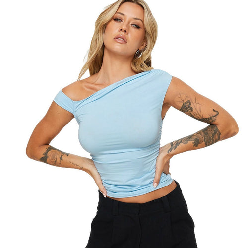 Women's asymmetrical top with stylish wrap design Amarae