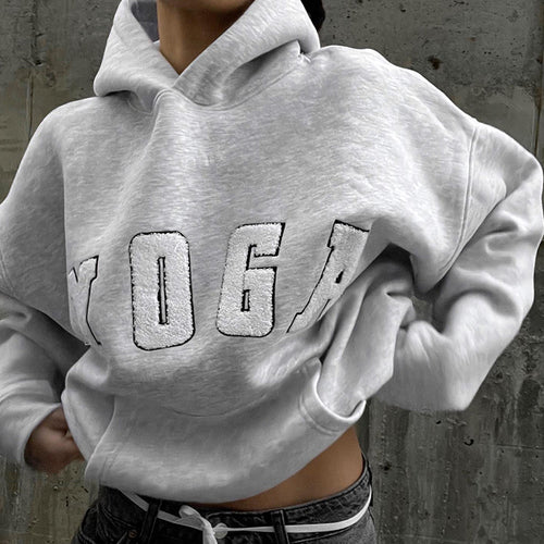 Ladies Athletic Sweatshirt with Creative YOGA Print Amarae