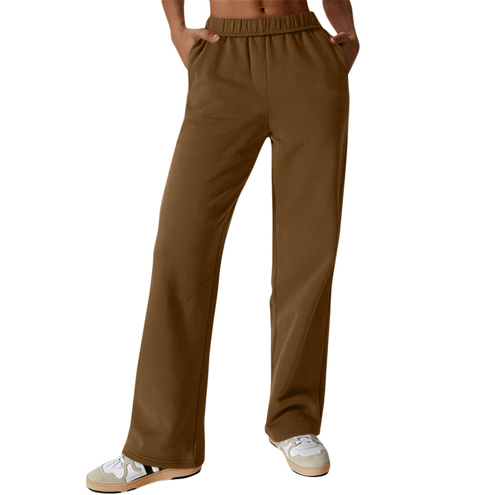 Women comfortable leisure pants with elastic waistband and practical side pockets Chic & Stil