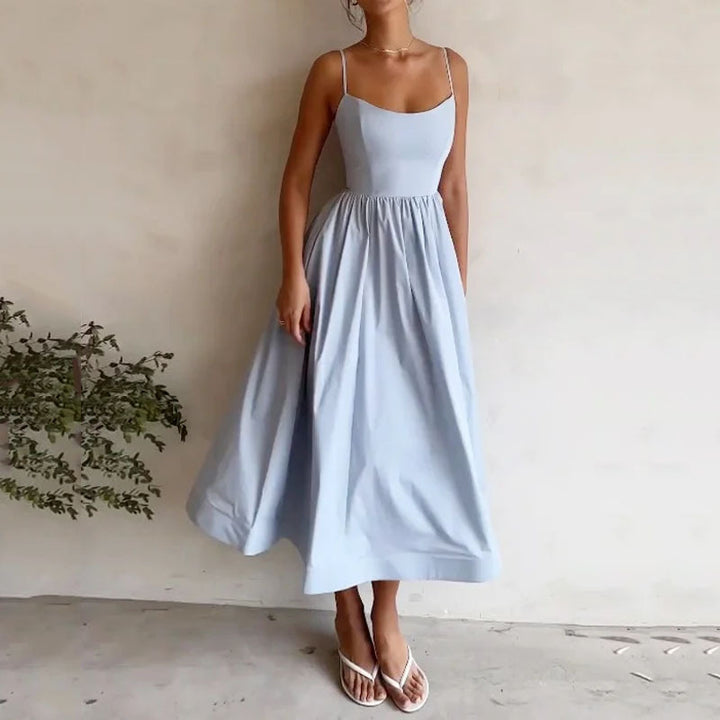 Maxi dress for women with a timeless A-line silhouette and thin straps Lune London