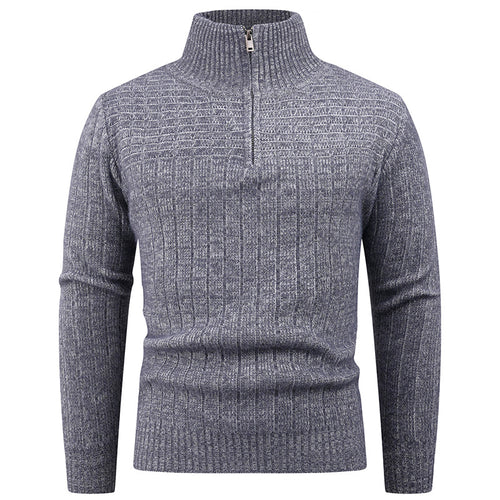 Men's turtleneck sweater with a high-quality rib structure and a modern zipper Amarae