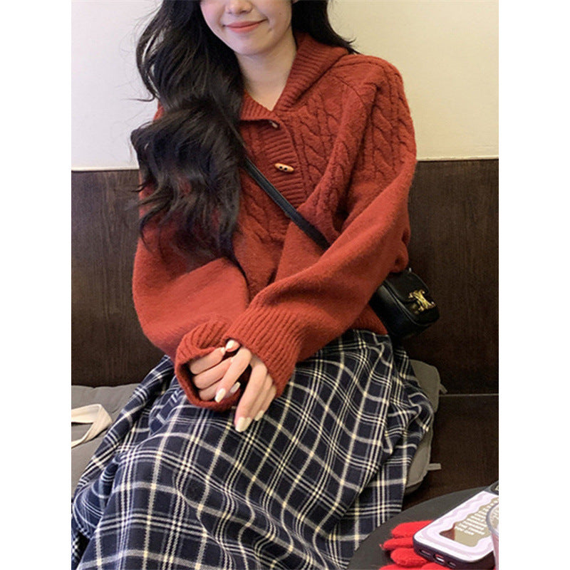 Pull en tricot pour femmes avec grand col Chic & Stil