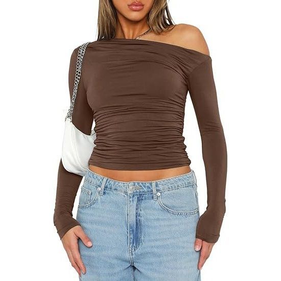 Lune London long sleeve off-shoulder women's T-shirt