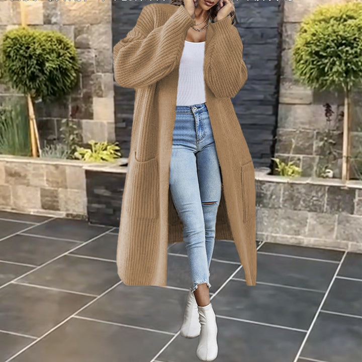 Knitted coat for women with deep pockets and casual cut Lune Londonl