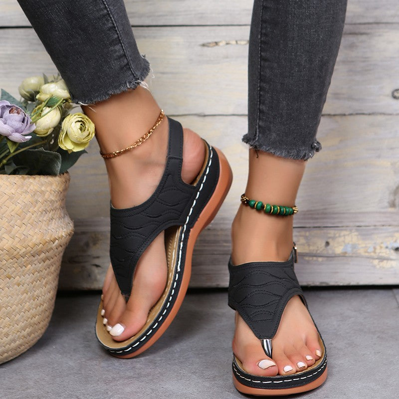 Adjustable comfort ladies toe separator sandals Lune London