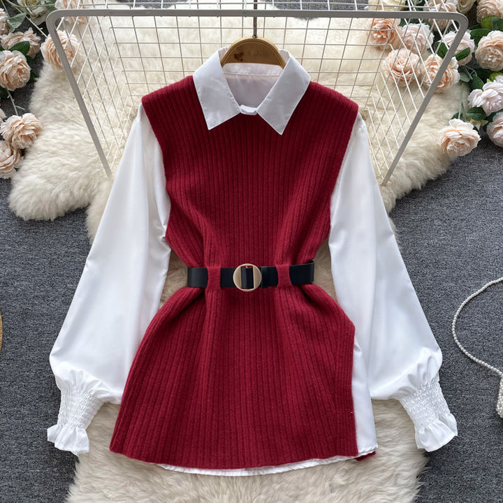 Robe en tricot pour femmes avec un look de blouse élégante Chic & Stil