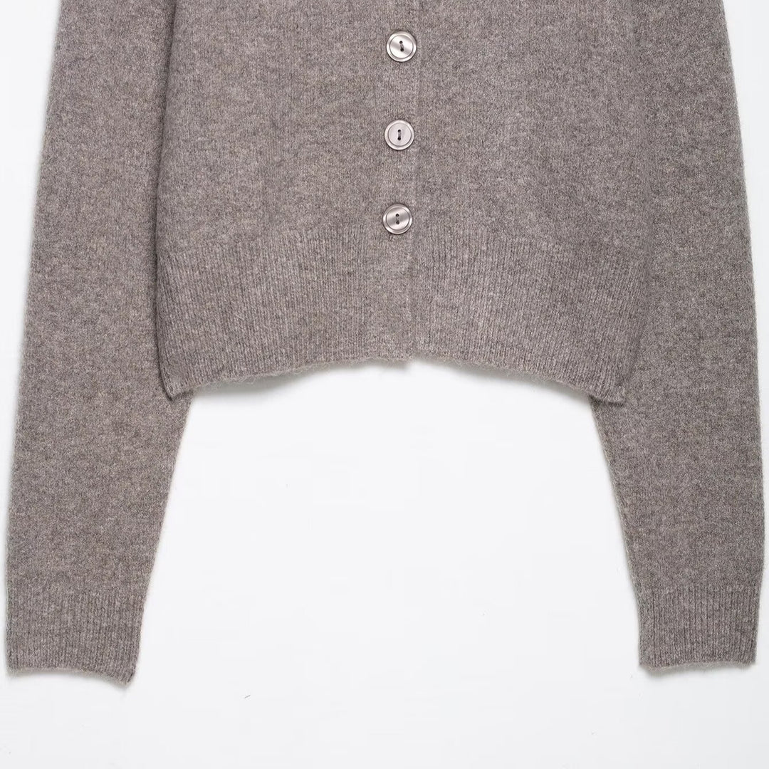 Short knitted jacket for ladies with button details Lune London