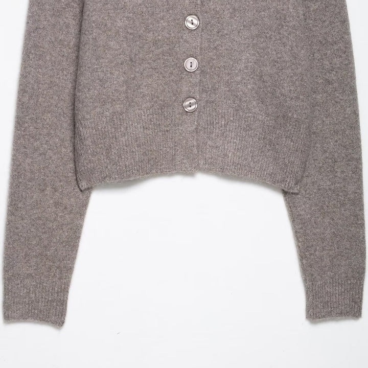 Short knitted jacket for ladies with button details Lune London