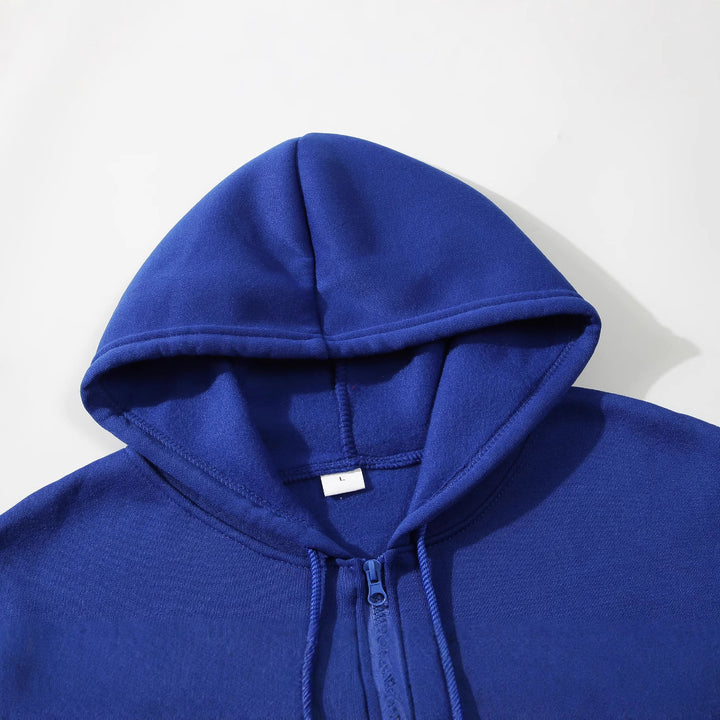 Ladies zip-up sweatshirt with full zipper and kangaroo pocket Lune London