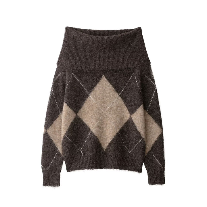 Ladies Cozy Sweater with Modern Chic Retro Pattern