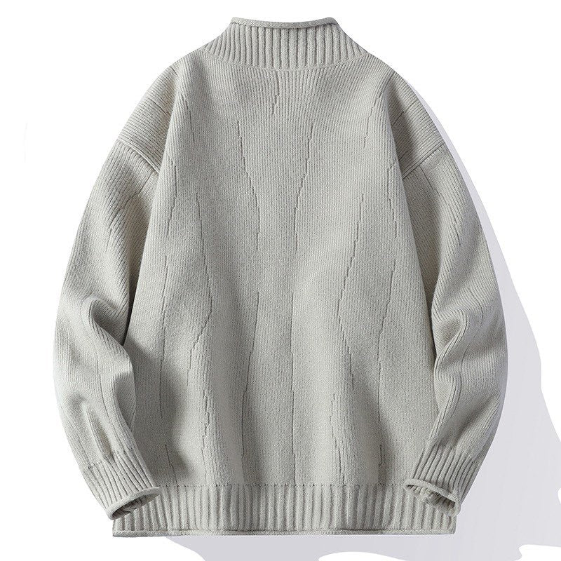 Fashion knit jacket for men with stand-up collar and zipper Lune London