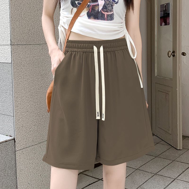 Women comfortable sports shorts with elastic waistband and decorative drawstring Lune London