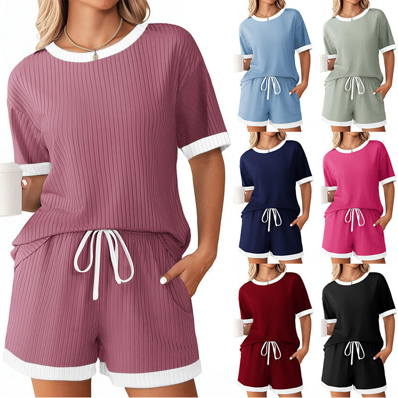 Women's Comfortable Leisure Set with Ribbed Texture and Elastic Waistband Lune London