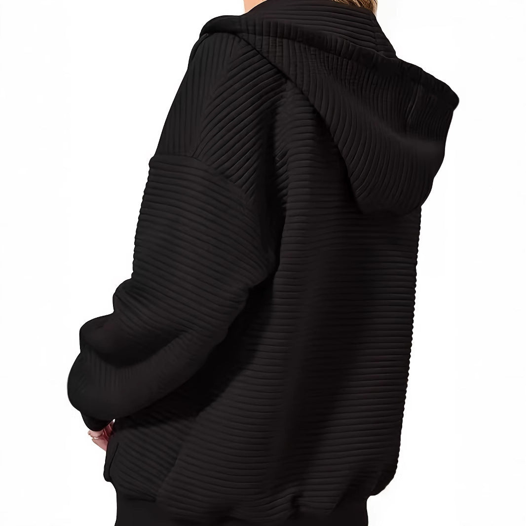 Sporty hooded jacket for women with structured cut and practical pockets Lune London