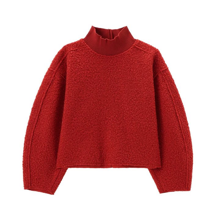 Pull femme douillet avec col montant et épaules tombantes Lune London