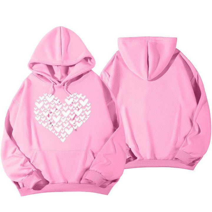 Women's Hoodie Sweatshirt with Large Heart Design Chic & Stil