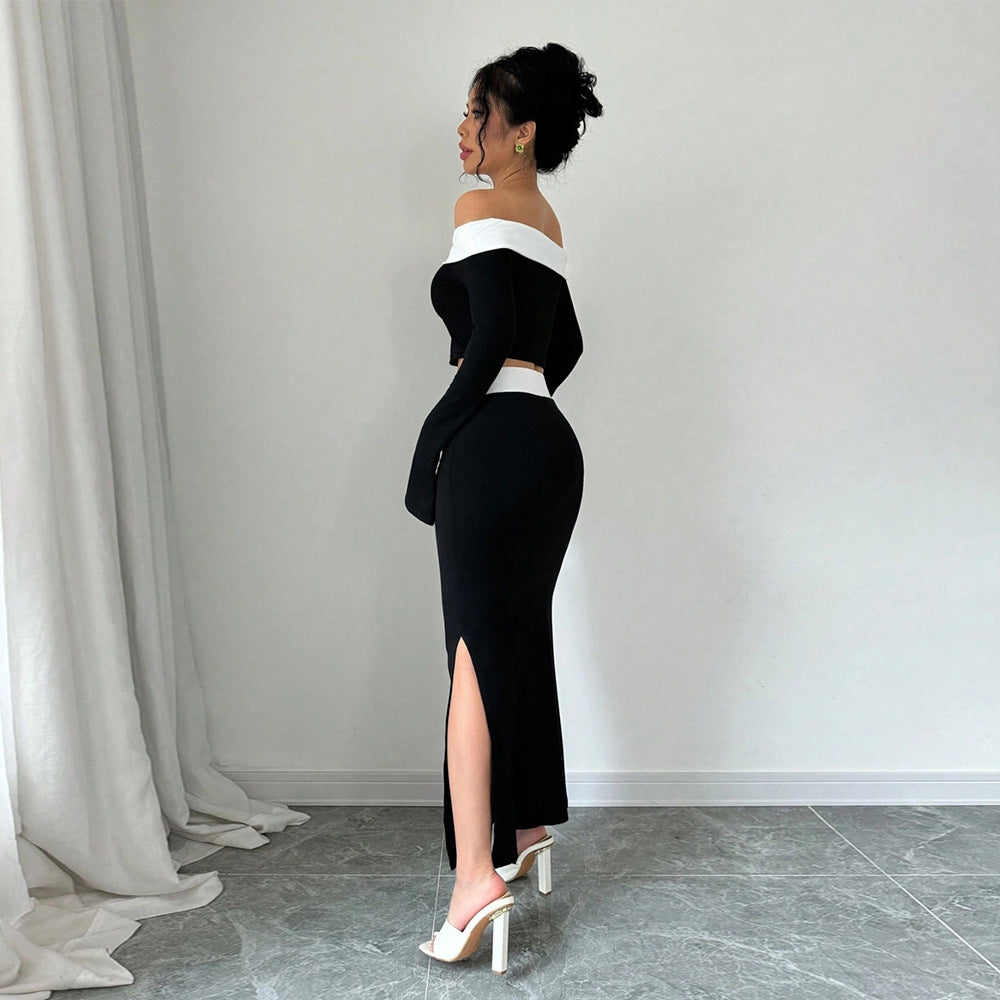 Ensemble de haut court et de jupe maxi pour femmes avec design décolleté Chic & Stil