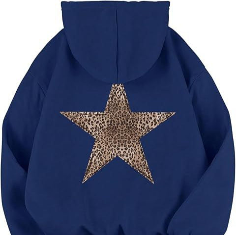 Lune London | Women's Casual Hoodie with Leopard Pattern On Star