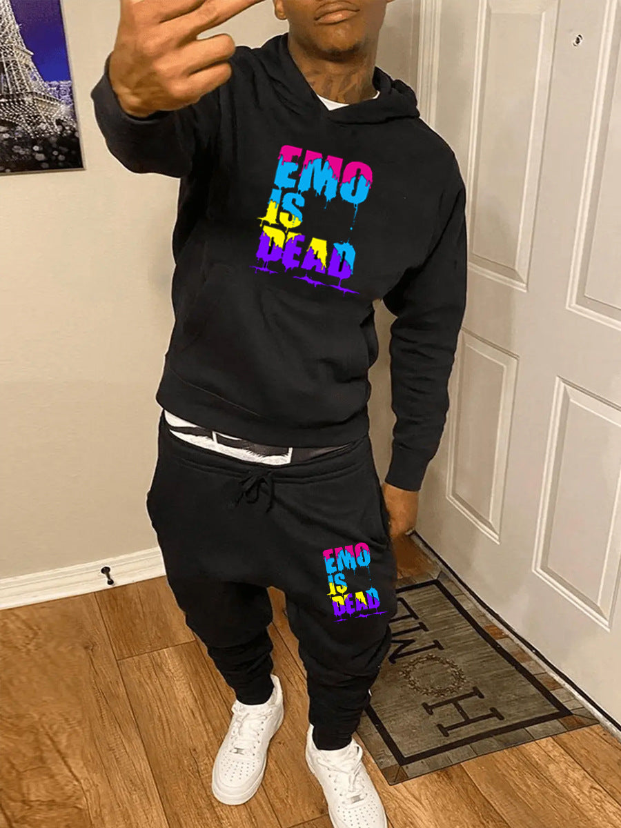 Ladies Sports Hoodie and Jogging Pants Set with Colorful Graphic Element Lune London