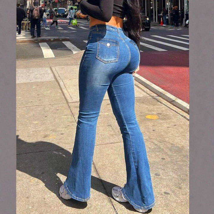 Women's High-Waisted Sculpting Bootcut Jeans with Waist-Shaping V-Waist Amarae