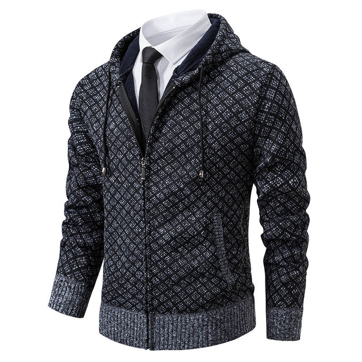 Trendy hooded sweatshirt jacket for men with an elegant pattern Lune London