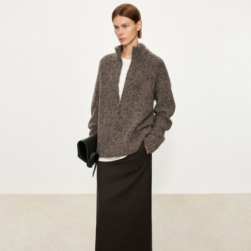 Ladies oversized knitted vest with V-neck and chic style