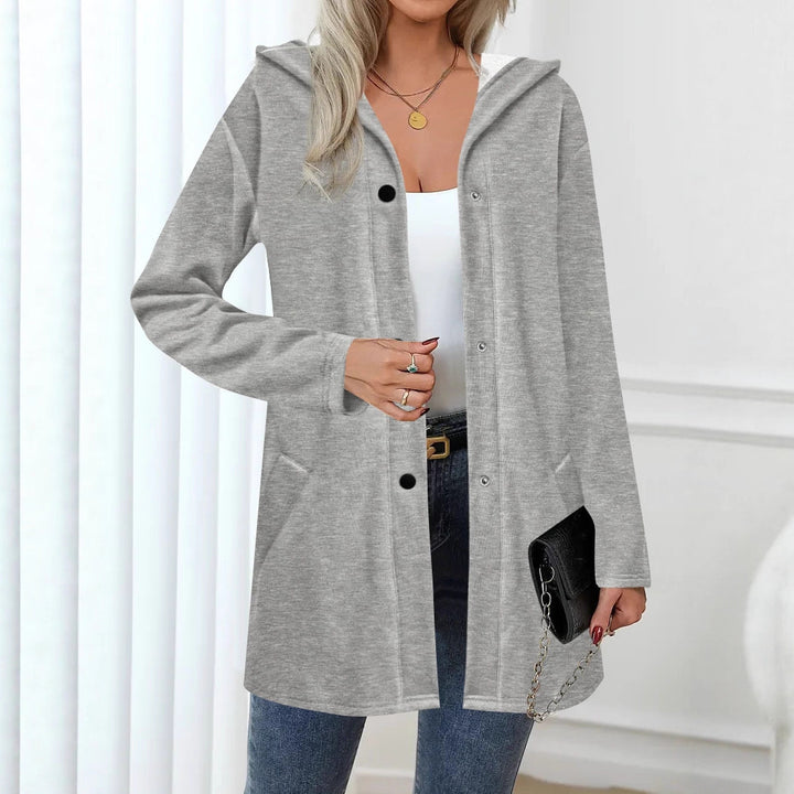 Ladies Casual Jacket with Hood and Button Closure Lune London