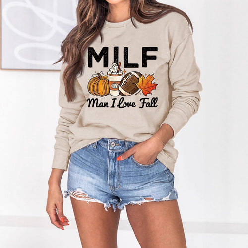 Sweatshirt pour femmes avec motif essence automnale et lettrage inspirant Chic & Stil