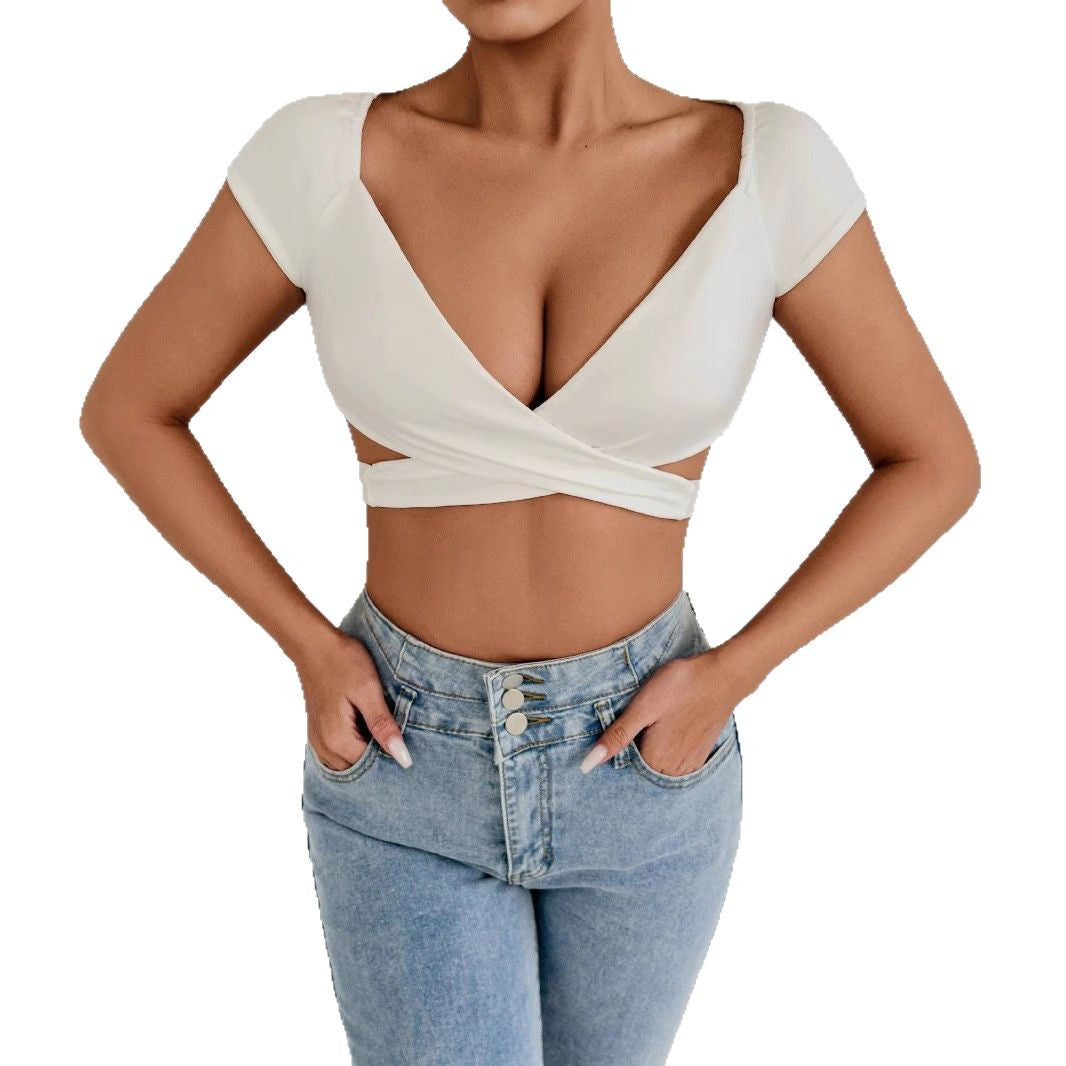 Women’s Crop Top with Elegant Wrap Design Amarae