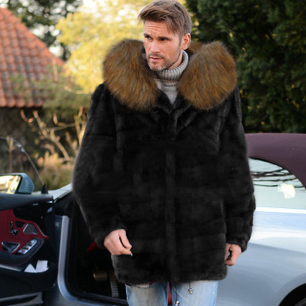 Luxury faux fur coat for men Lune London