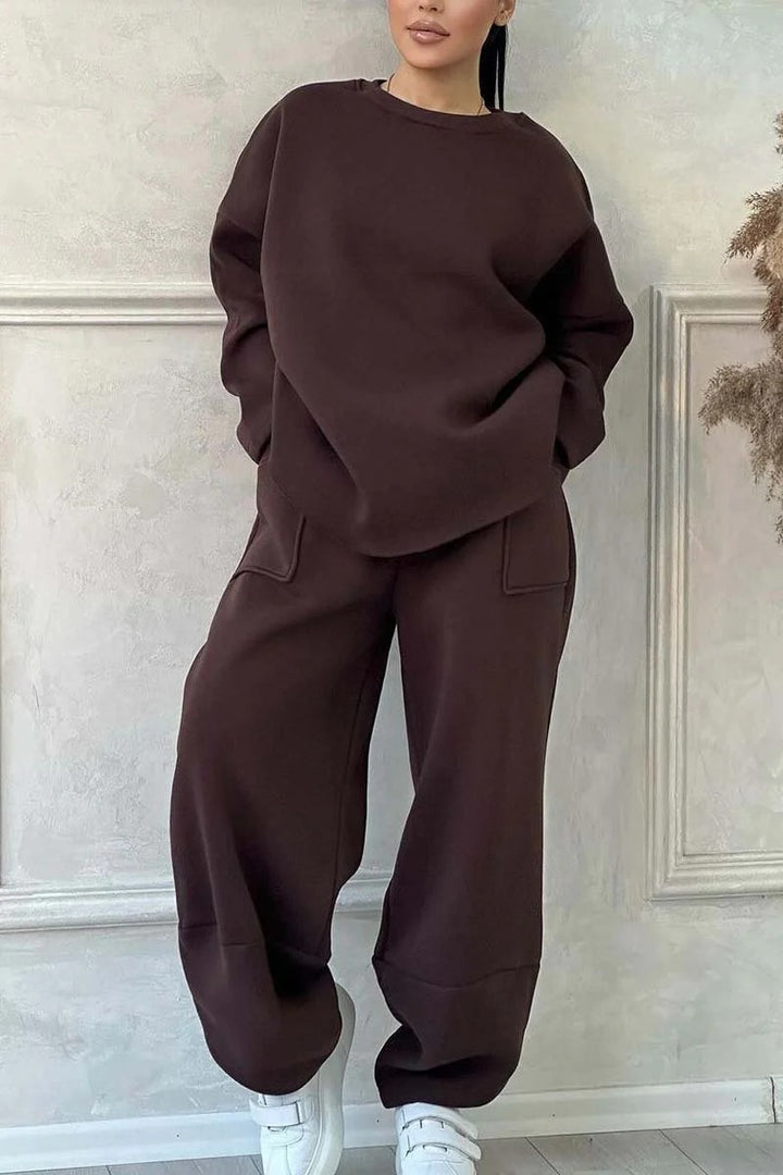 Ladies Cozy Oversized Sweat Set with spacious pockets and a comfortable fit Amarae