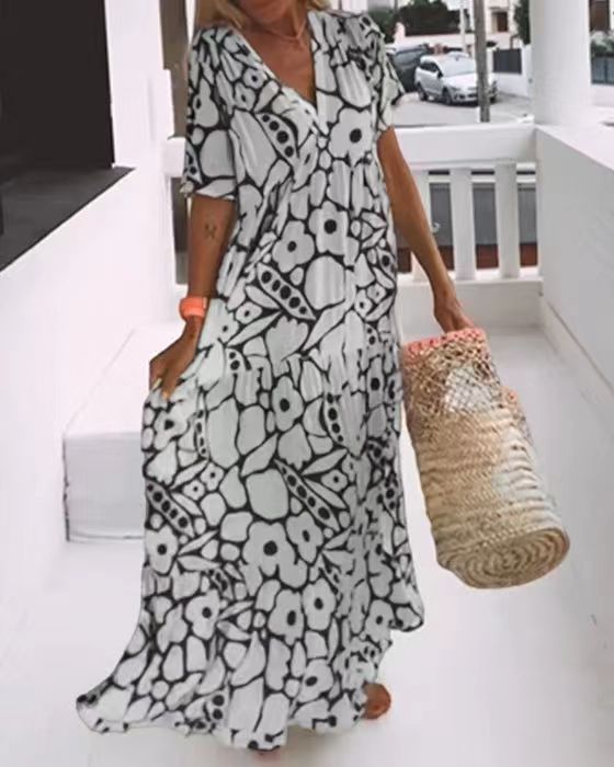 Ladies Floral Maxi Dress Fluid Lune London